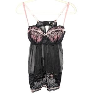 Cassandra Intimates Lace ribbon lined chemise woman's medium